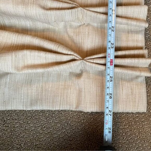 2 Custom Beige 27W X 100L PINCH PLEAT Drapery Panels - Picture 4 of 6